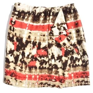 Vince Camuto St. Tropez Skirt Tie Dye Faux Wrap Polyester Lined Stretch Midi 0